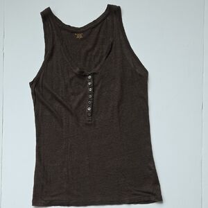 Majestic Brown Fitted Sleeveless Tank Top